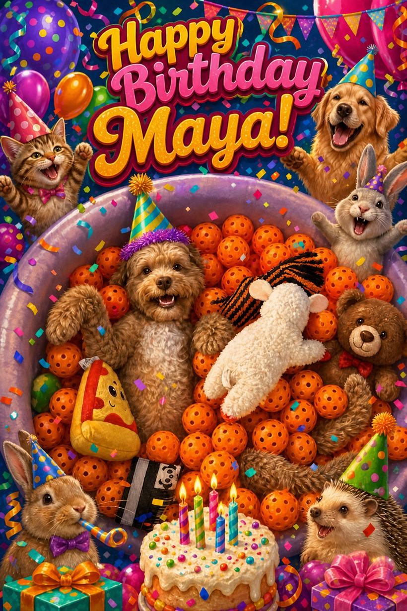 Birthday card generated from a photo, keeping the person's likeness